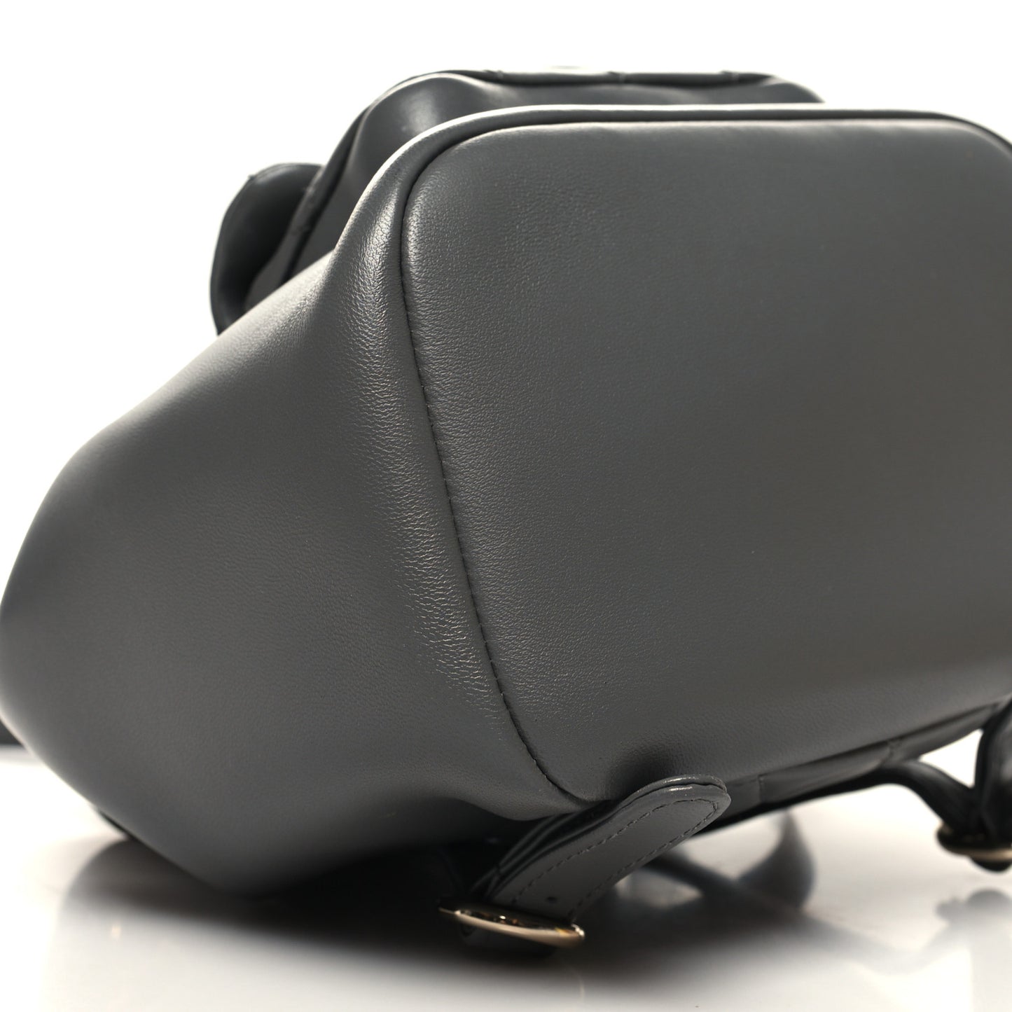 Lambskin Quilted Small Duma Drawstring Backpack Grey