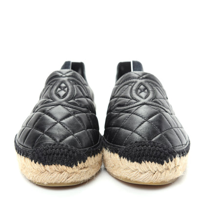 Chanel Lambskin Quilted CC Espadrilles 38 Black 2 of 10
