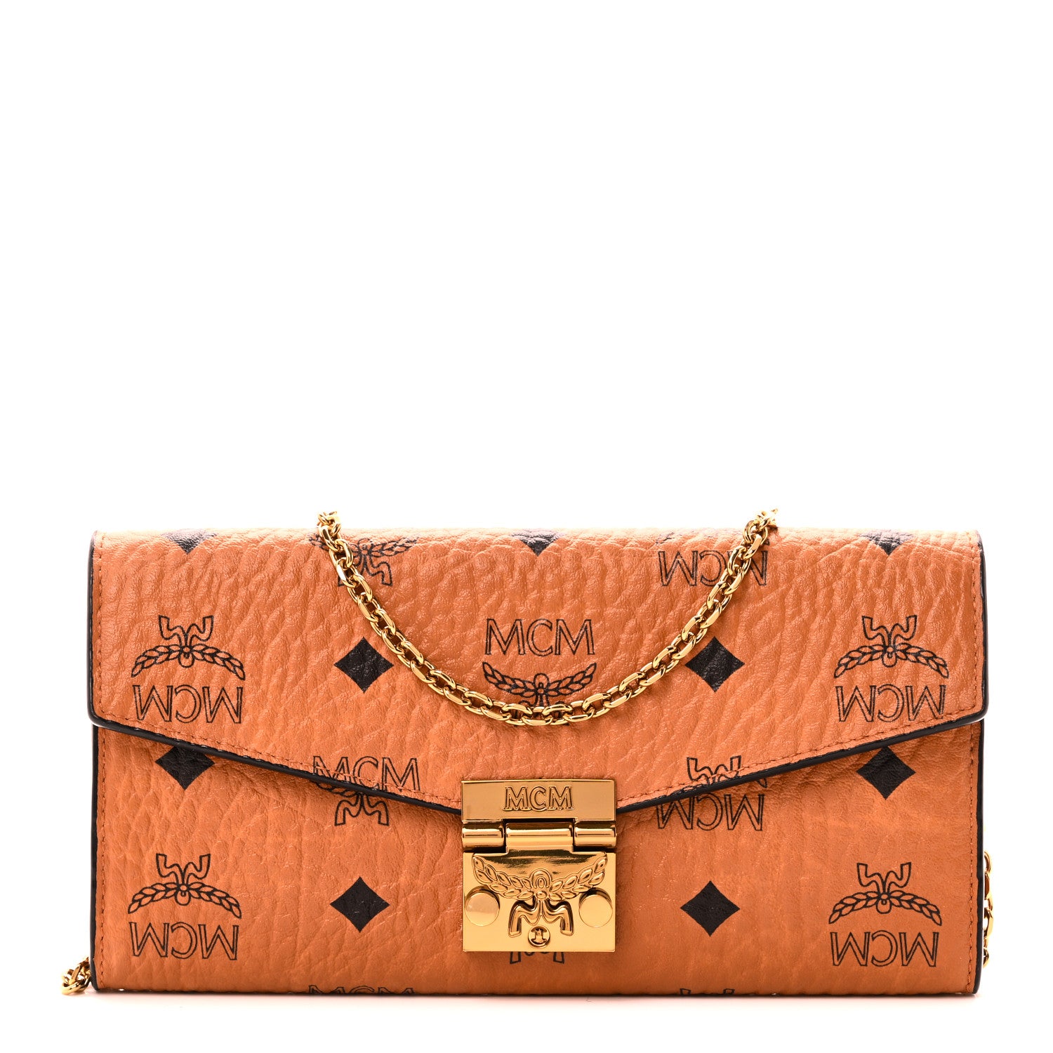 MCM Visetos Large Patricia Wallet On Chain Cognac 1 of 9