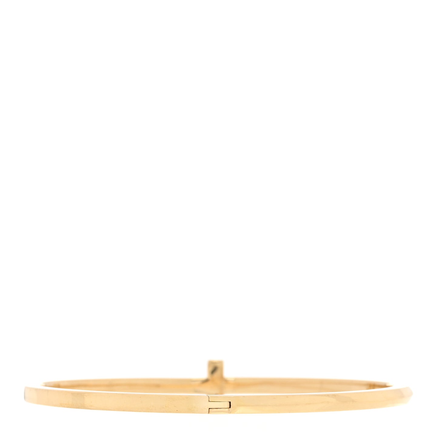18K Yellow Gold Narrow T T1 Hinged Bangle Bracelet