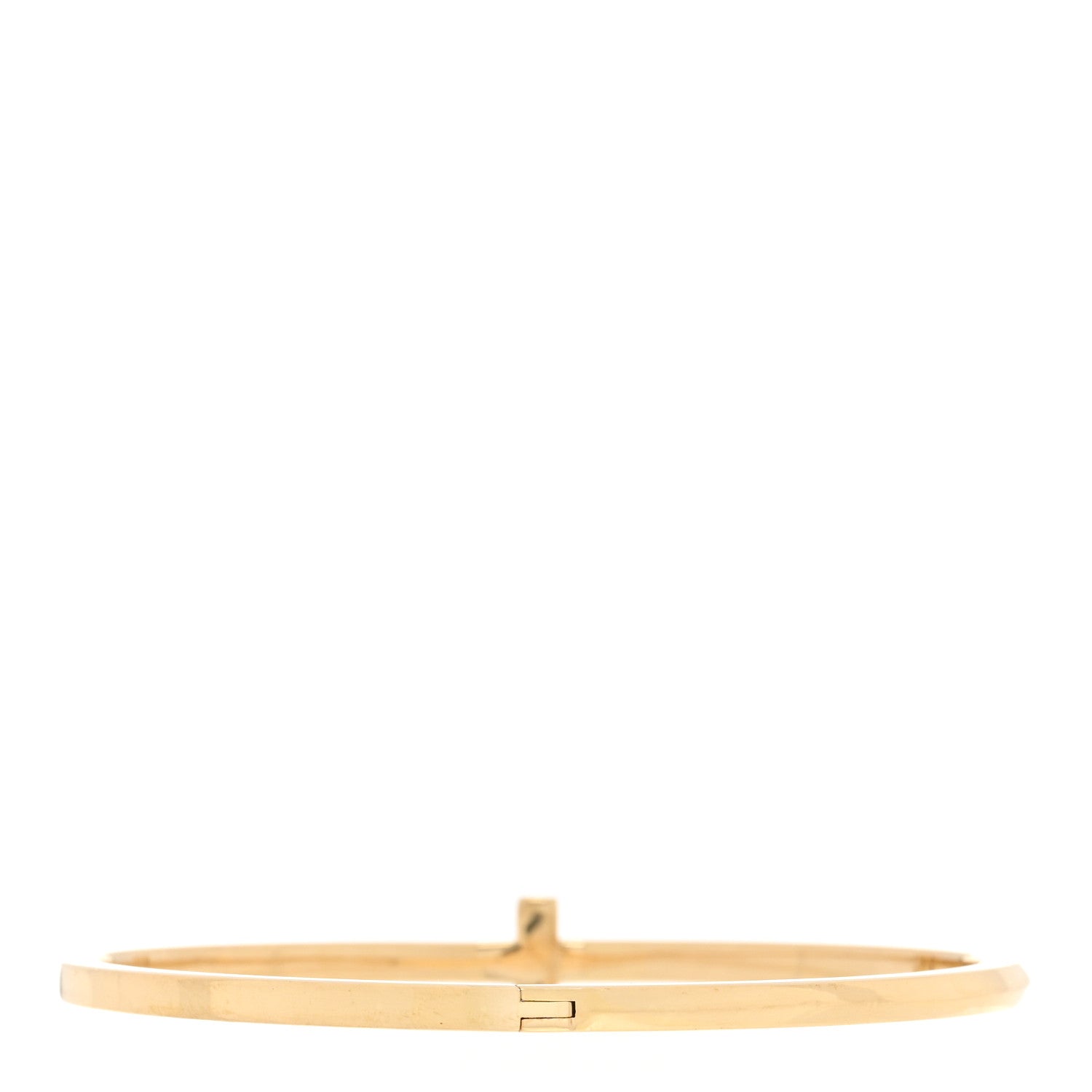 Tiffany 18K Yellow Gold Narrow T T1 Hinged Bangle Bracelet 2 of 4