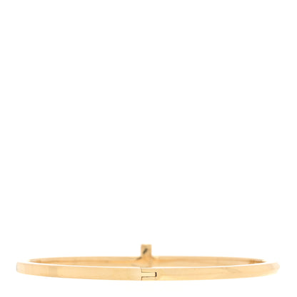Tiffany 18K Yellow Gold Narrow T T1 Hinged Bangle Bracelet 2 of 4