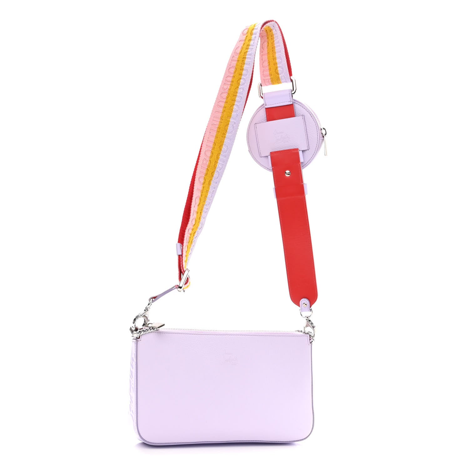 Christian Louboutin Calfskin Empire Loubila Pouch on Chain Lilac Smoke Rosy 3 of 10