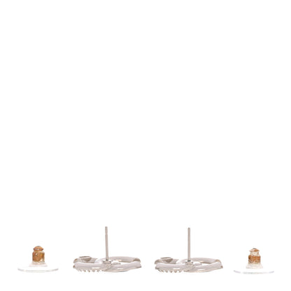 Chanel Crystal Enamel CC Earrings Silver Black 3 of 5