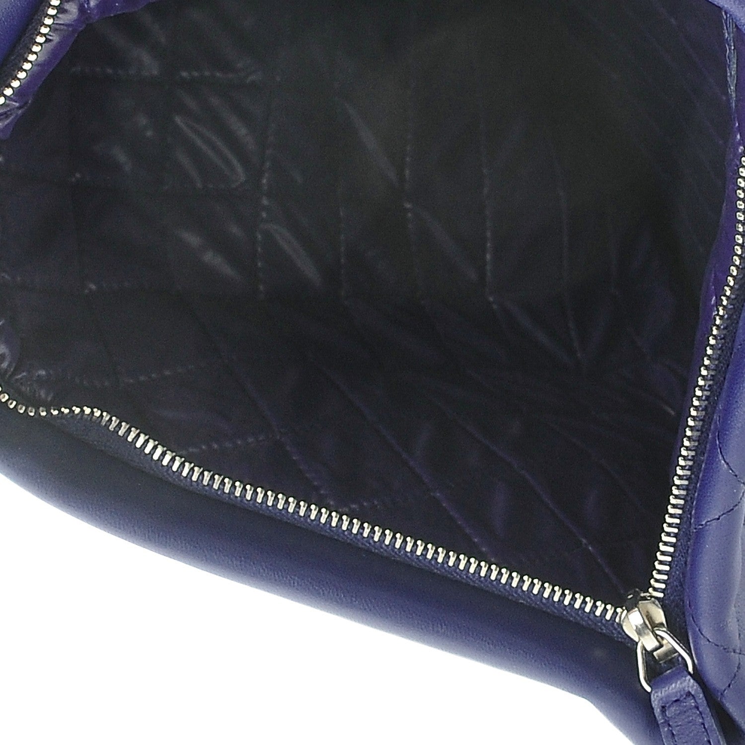 Chanel Lambskin Quilted CC Beauty Clutch Blue 6 of 8