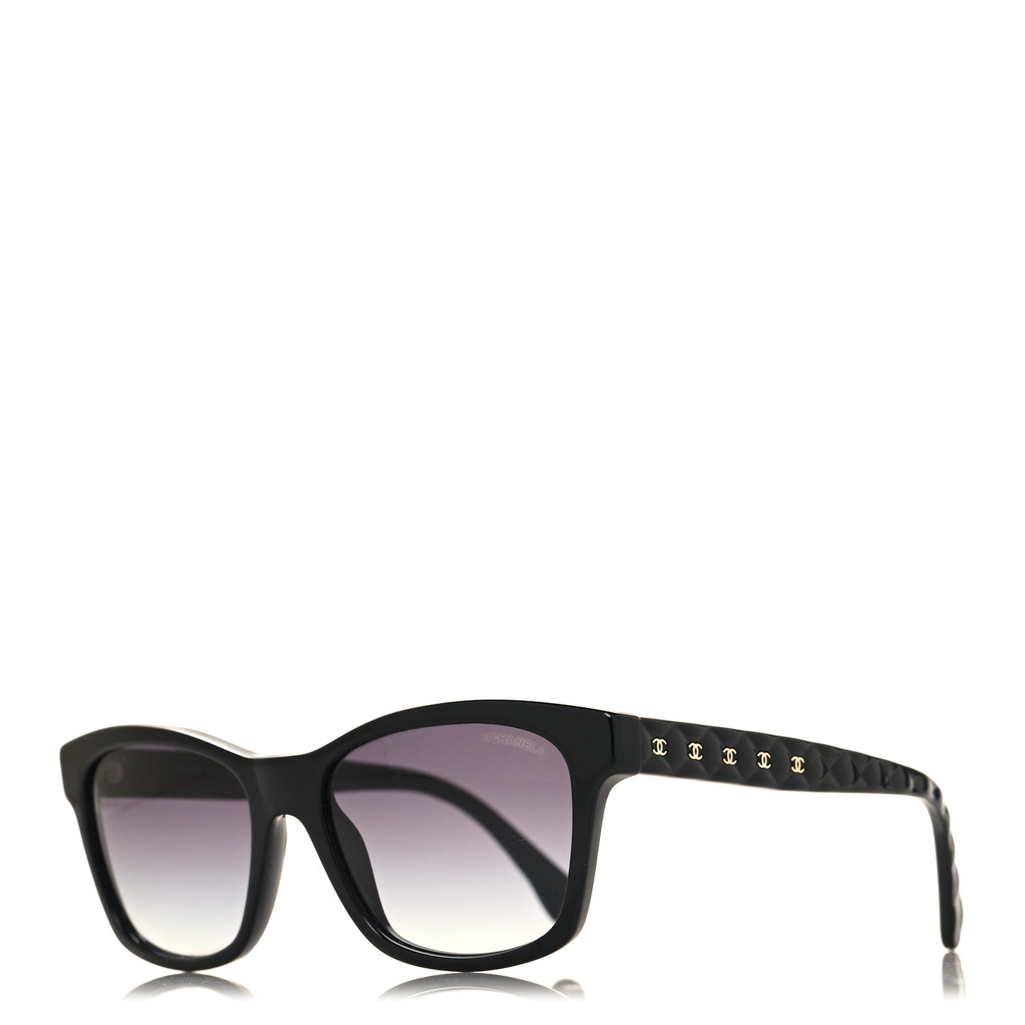 Acetate Quilted Square Sunglasses 5484-A Black