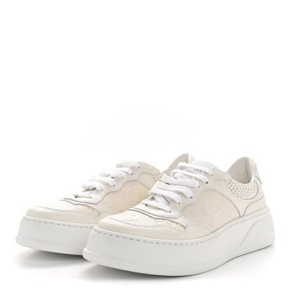 Gucci Calfskin GG Tennis Embossed Perforated Womens Platform 55mm Sneakers 40 Great White 4 of 9
