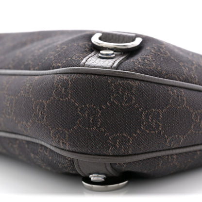 Gucci Denim Monogram Abbey D Ring Hobo Brown 19 of 21