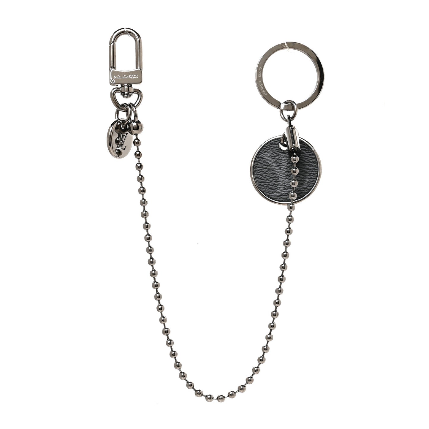 Calfskin Monogram Eclipse ID Pocket Key Chain Bag Charm and Key Holder