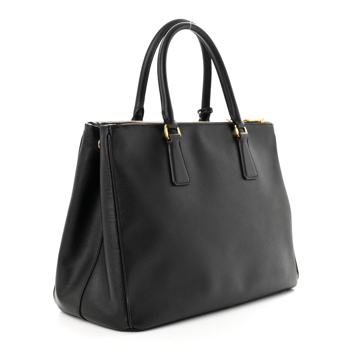 Saffiano Medium Galleria Double Zip Tote Black