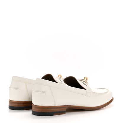Hermes Calfskin Womens Destin Loafer 39 White 5 of 10