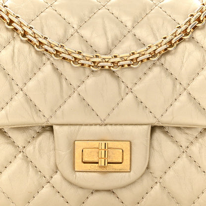 Chanel Metallic Aged Calfskin Quilted 2.55 Reissue Mini Flap Light Gold 8 of 12