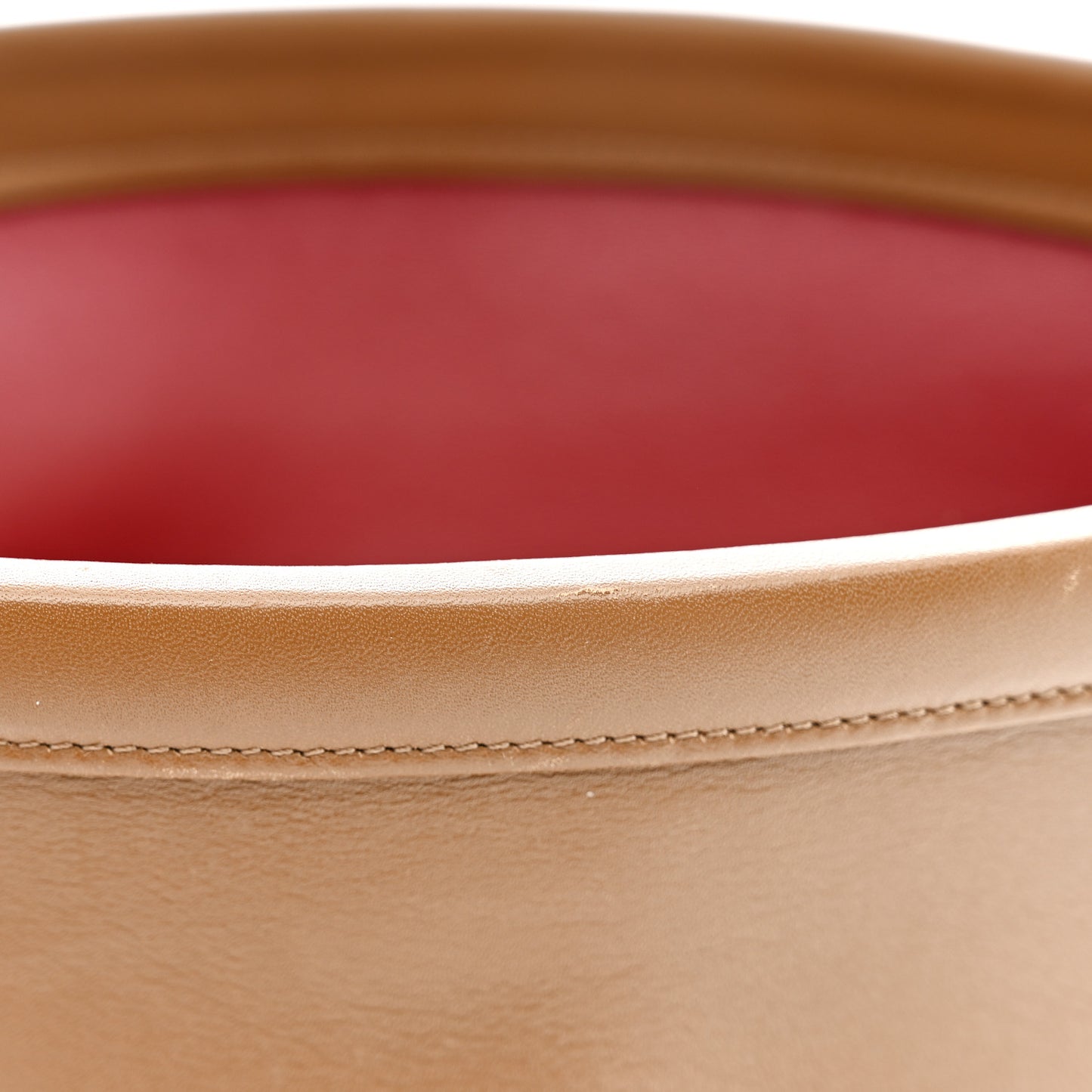 Smooth Calfskin Clasp Bucket Bag Brown