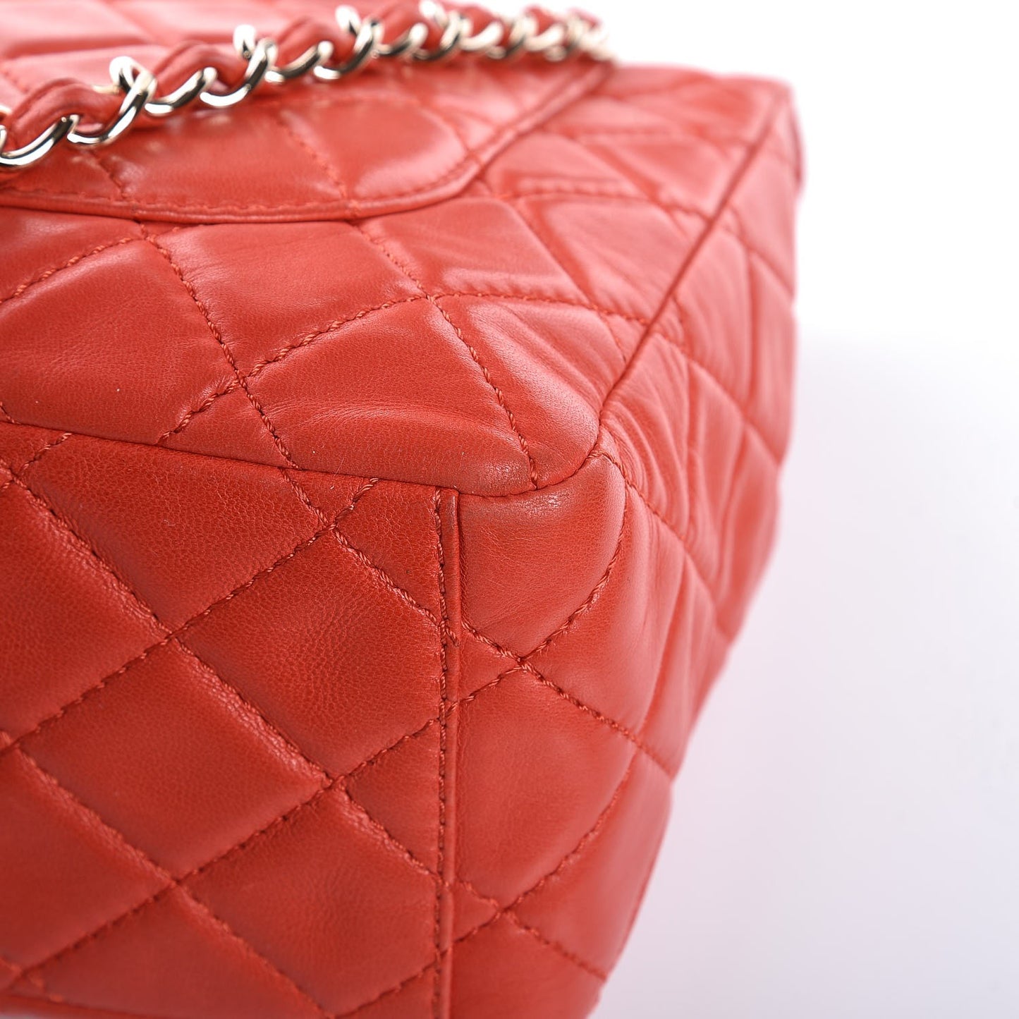 Lambskin Quilted XL Maxi Single Flap Red