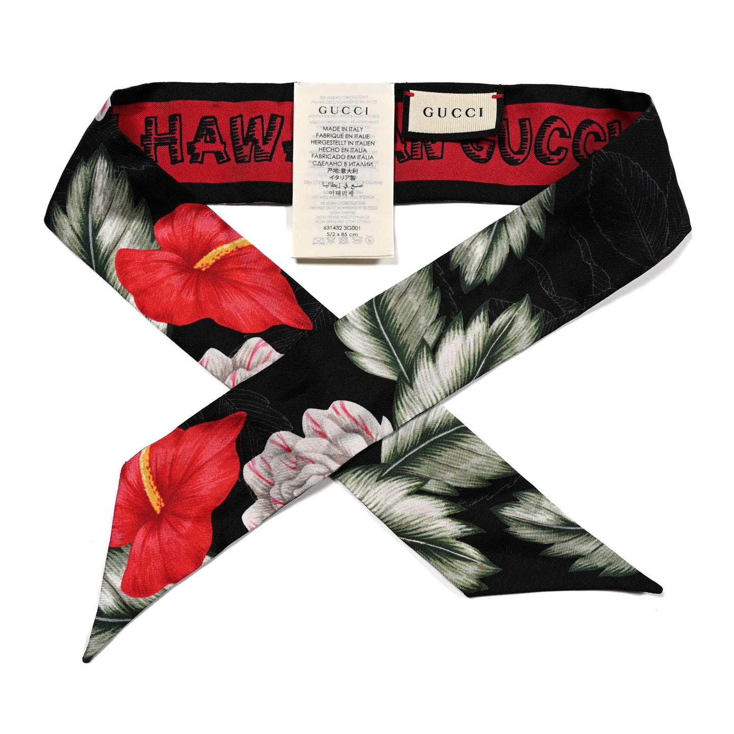 Silk Twill Haway Neck Bow Scarf Black