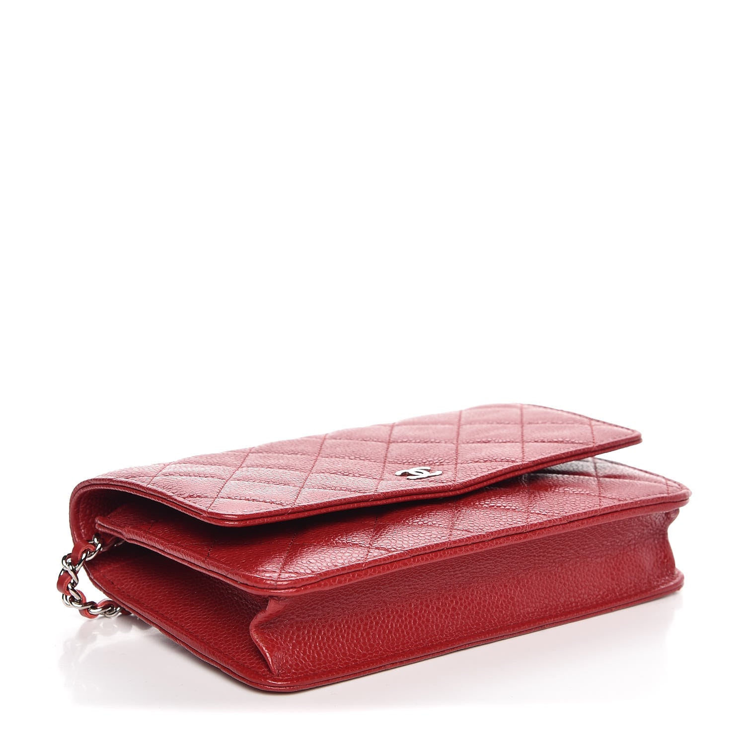 Chanel Caviar Quilted Wallet on Chain WOC Red 4 of 9