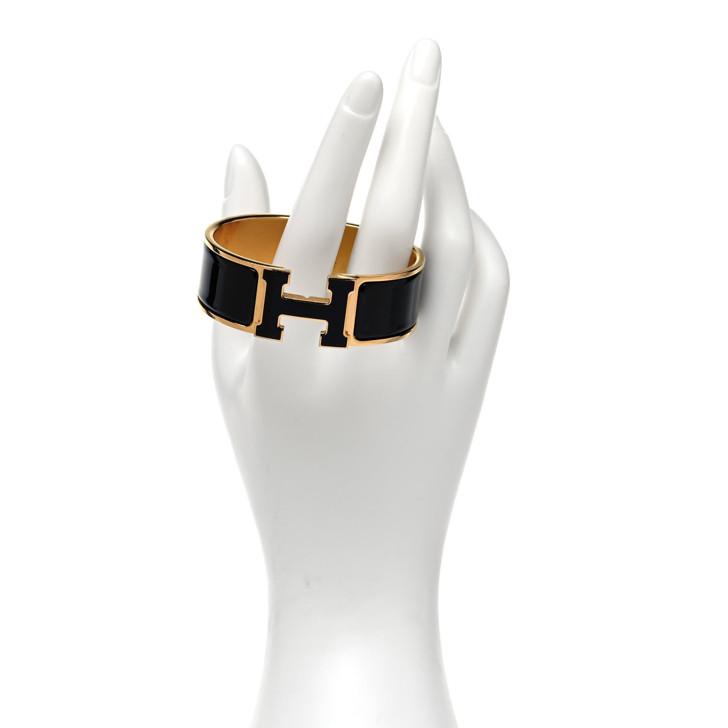 Hermes Enamel Wide Clic Clac H Bracelet PM Black 3 of 6