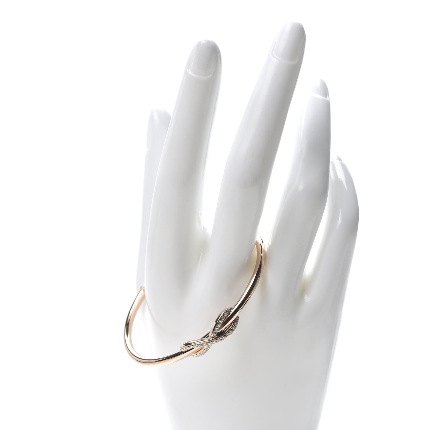 Tiffany 18K Rose Gold Diamond Infinity Cuff Bracelet 2 of 5