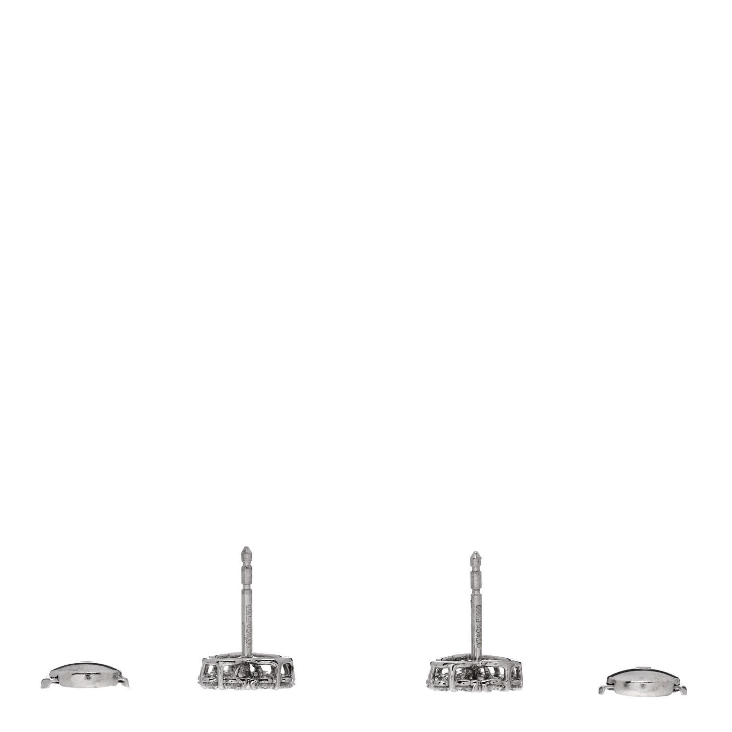 Tiffany Platinum Diamond Heart Earrings 3 of 5