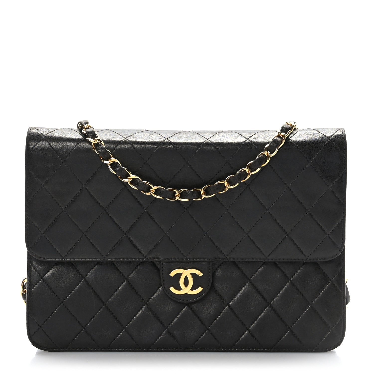 Chanel Lambskin Quilted Medium Single Flap Black 1 of 11