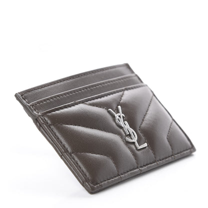Saint Laurent Calfskin Y Quilted Monogram LouLou Credit Card Case Faggio 3 of 5