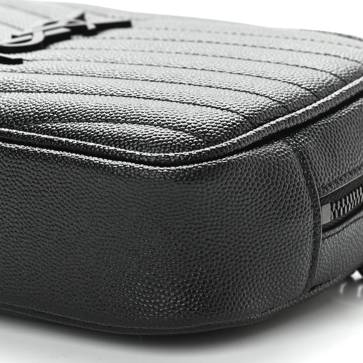 Saint Laurent Grain De Poudre Matelasse Monogram Mini Lou Camera Bag Black 8 of 8