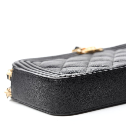 Chanel Caviar Quilted Small Boy Clutch With Chain Black 6 of 11