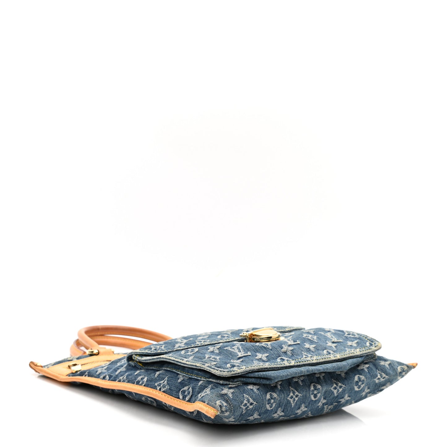 Monogram Denim Sac Plat Blue