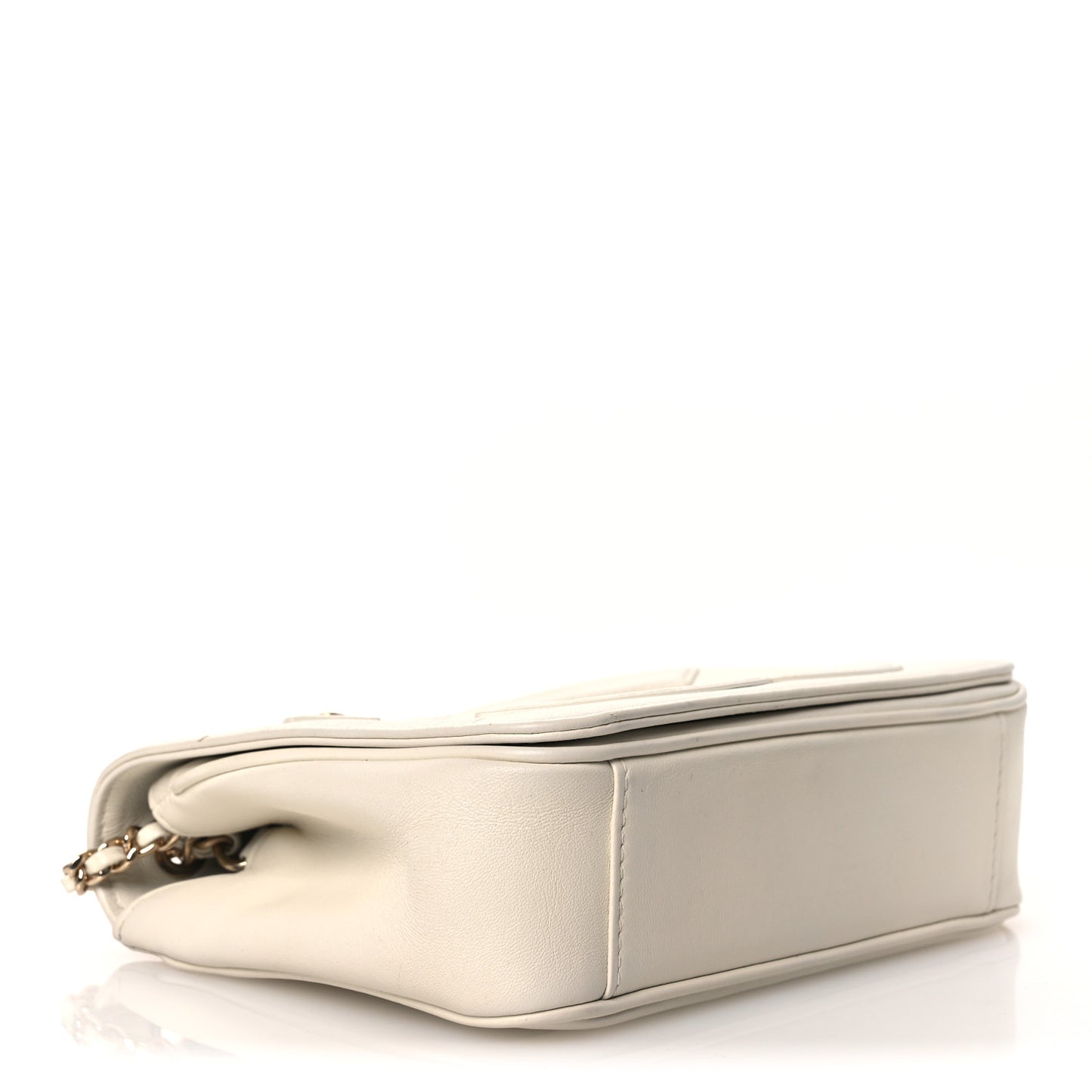 Lambskin CC Mania Flap Bag White