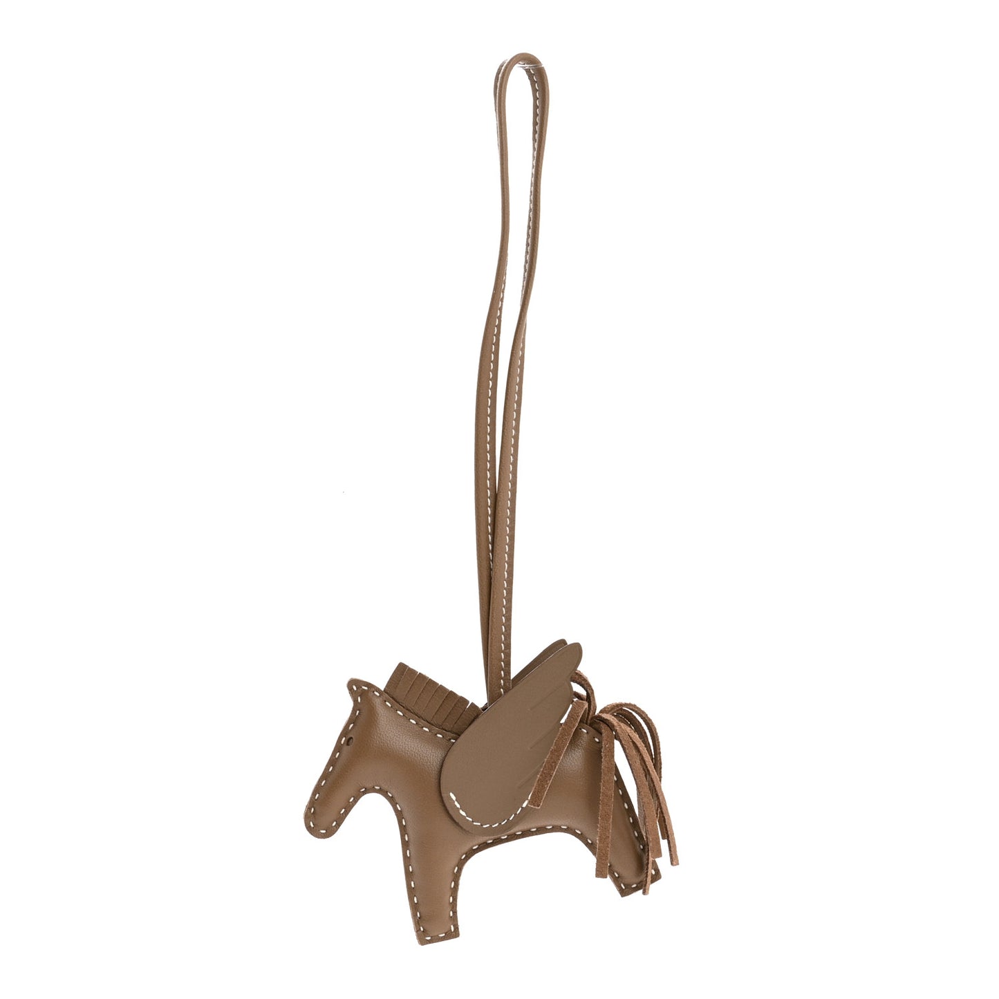 Milo Lambskin Grigri Rodeo Pegase Horse Bag Charm PM Etoupe
