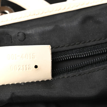 Gucci Canvas Calfskin Jackie O Chain Hobo White Black 7 of 14