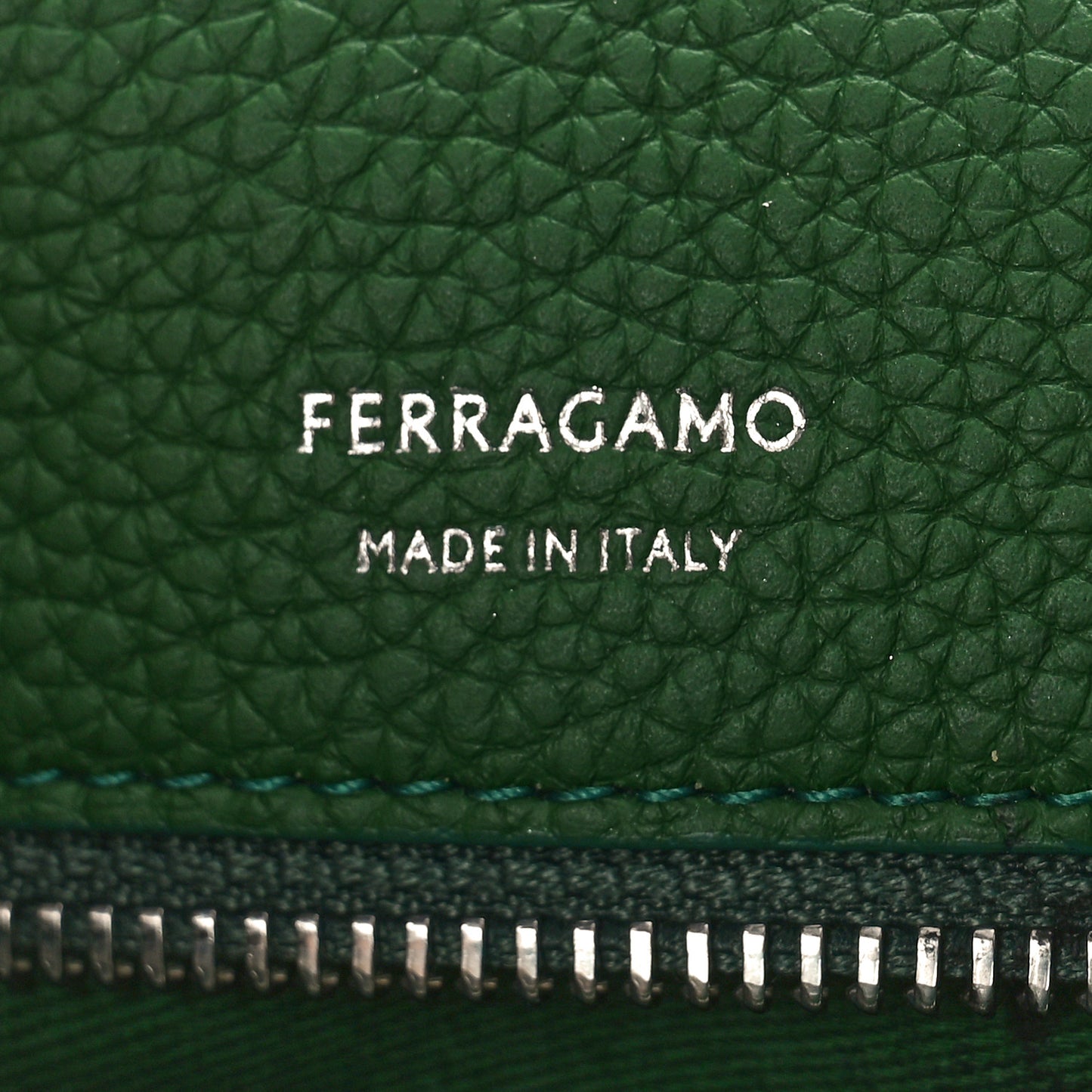 SALVATORE FERRAGAMO Hammered Calfskin Medium Fiamma Crossbody Bag Forest Green