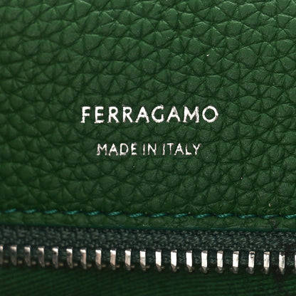 Salvatore Ferragamo SALVATORE FERRAGAMO Hammered Calfskin Medium Fiamma Crossbody Bag Forest Green 6 of 9