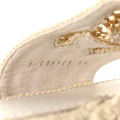 Chanel Cord Braided CC Mules 39 Light Beige 9 of 10