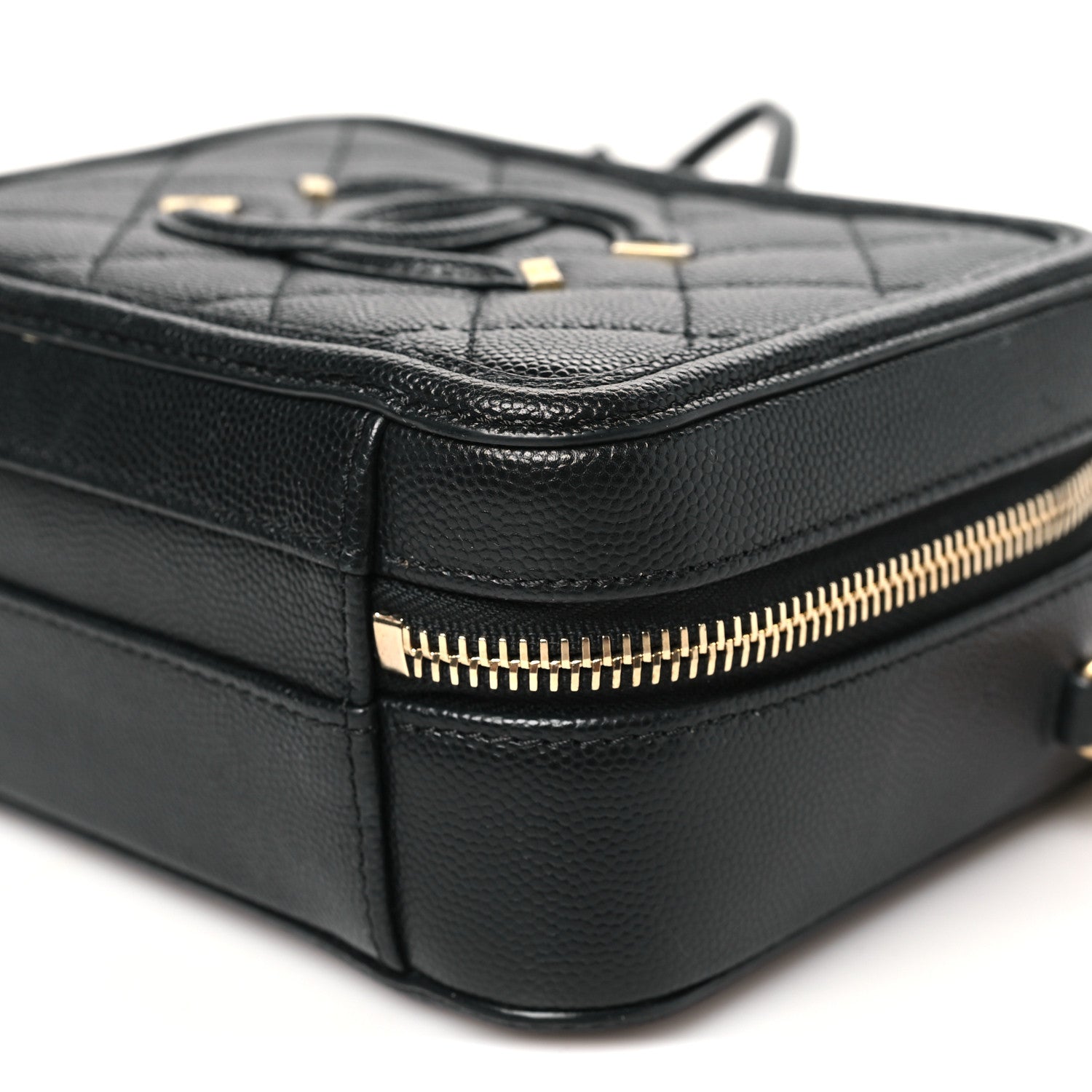 Chanel Caviar Quilted Small CC Filigree Vanity Case Black 10 of 12