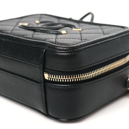 Chanel Caviar Quilted Small CC Filigree Vanity Case Black 10 of 12