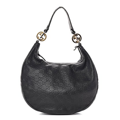 Gucci Guccissima Medium GG Twins Hobo Black 1 of 18
