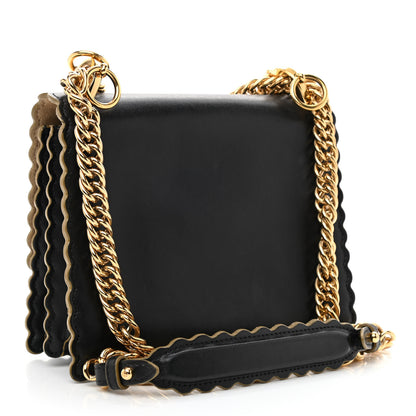 Fendi Vitello Liberty Scalloped Studded Small Kan I Shoulder Bag Black 3 of 10