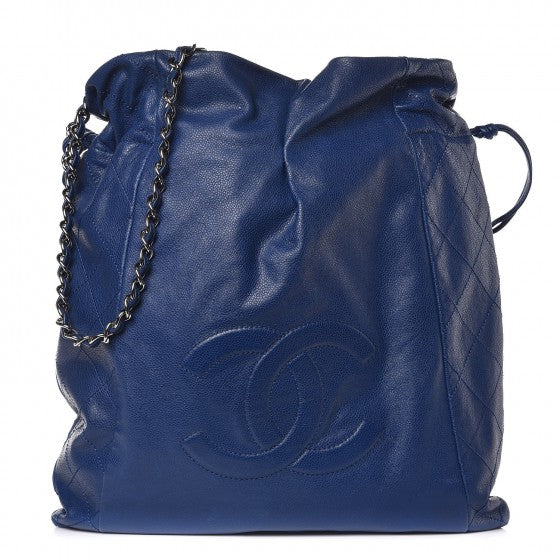 Caviar 31 Drawstring Tote Dark Blue