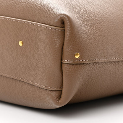 Chloe Grained Calfskin Marcie Hobo Tote Dark Nut 10 of 10