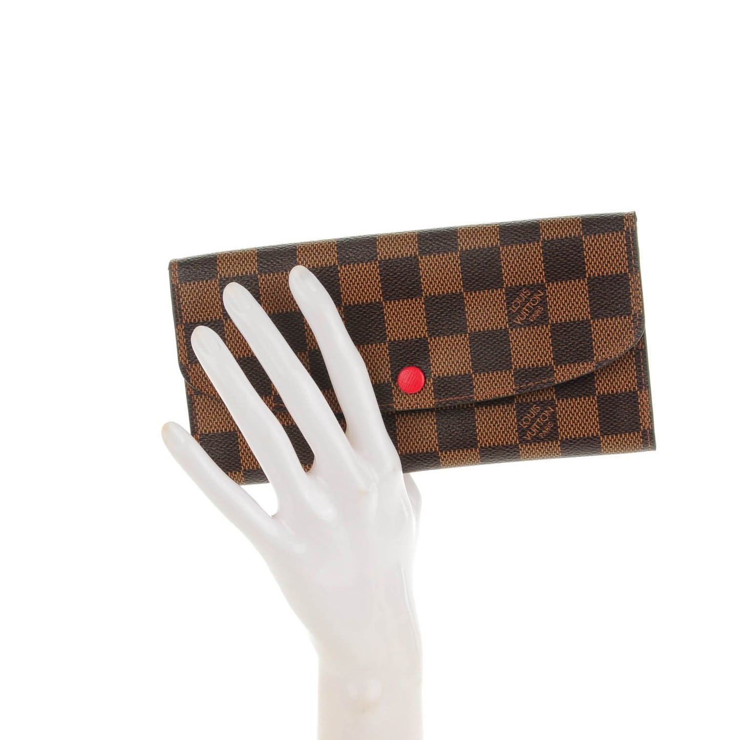 Damier Ebene Emilie Wallet Red