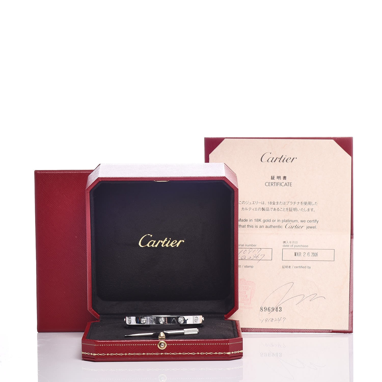 Cartier 18K White Gold 10 Diamond LOVE Bracelet 17 6 of 6