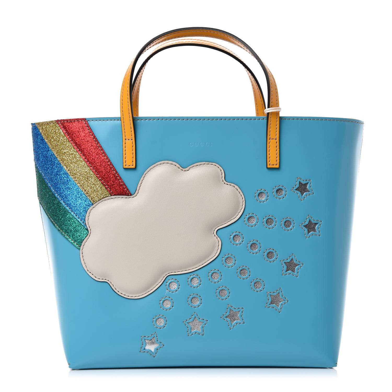 Gucci Calfskin Childrens Rainbow Tote Blue 1 of 10
