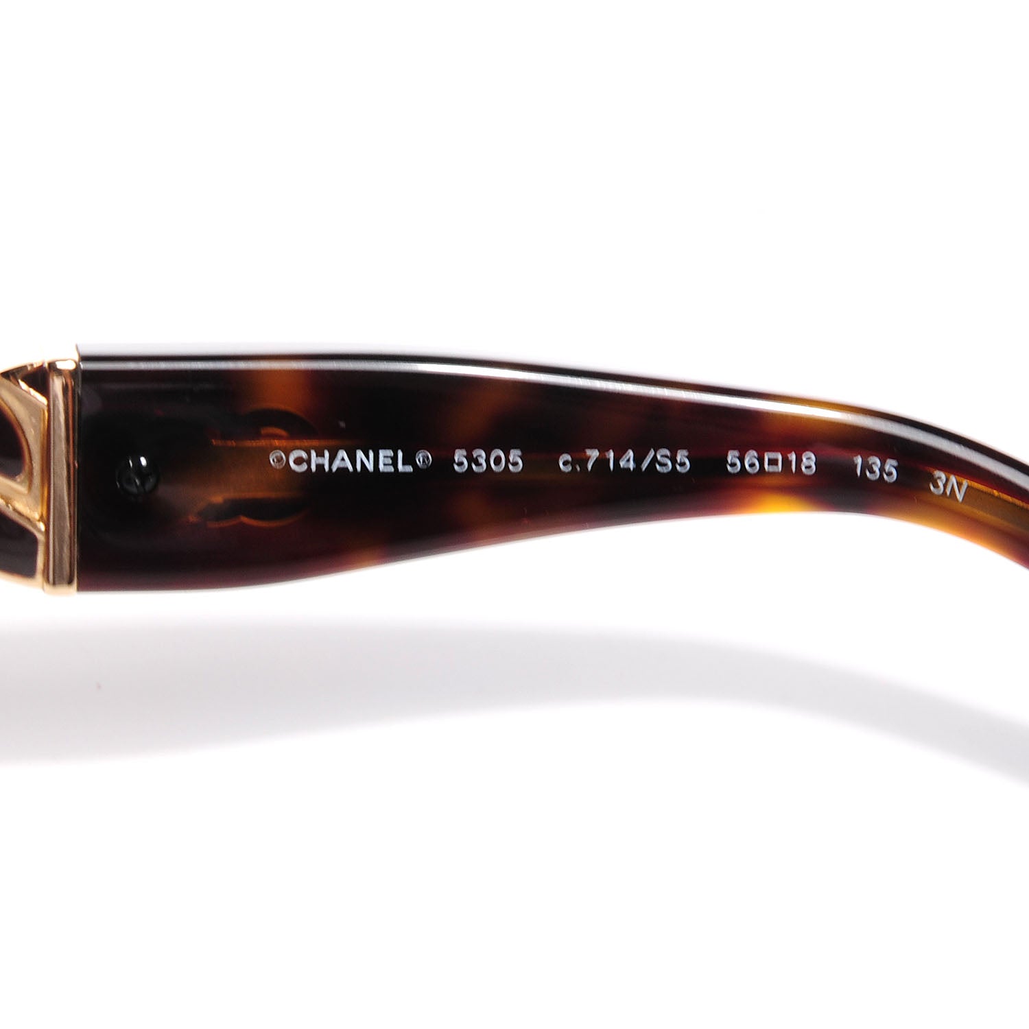 Chanel Acetate Metal Chain Square Sunglasses 5305 Brown 5 of 7