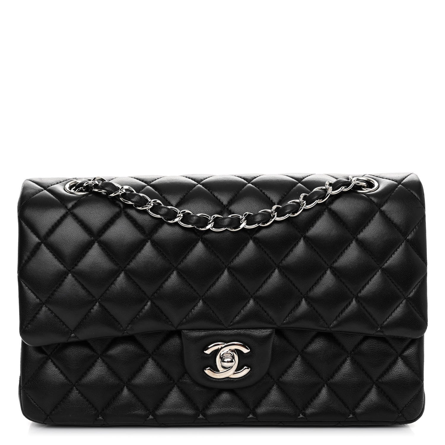 Chanel Lambskin Quilted Medium Double Flap Black 1 of 10