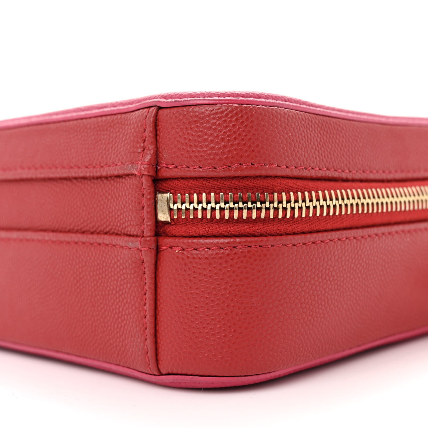 Chanel Caviar Quilted Small CC Filigree Vanity Case Red Dark Pink 10 of 15