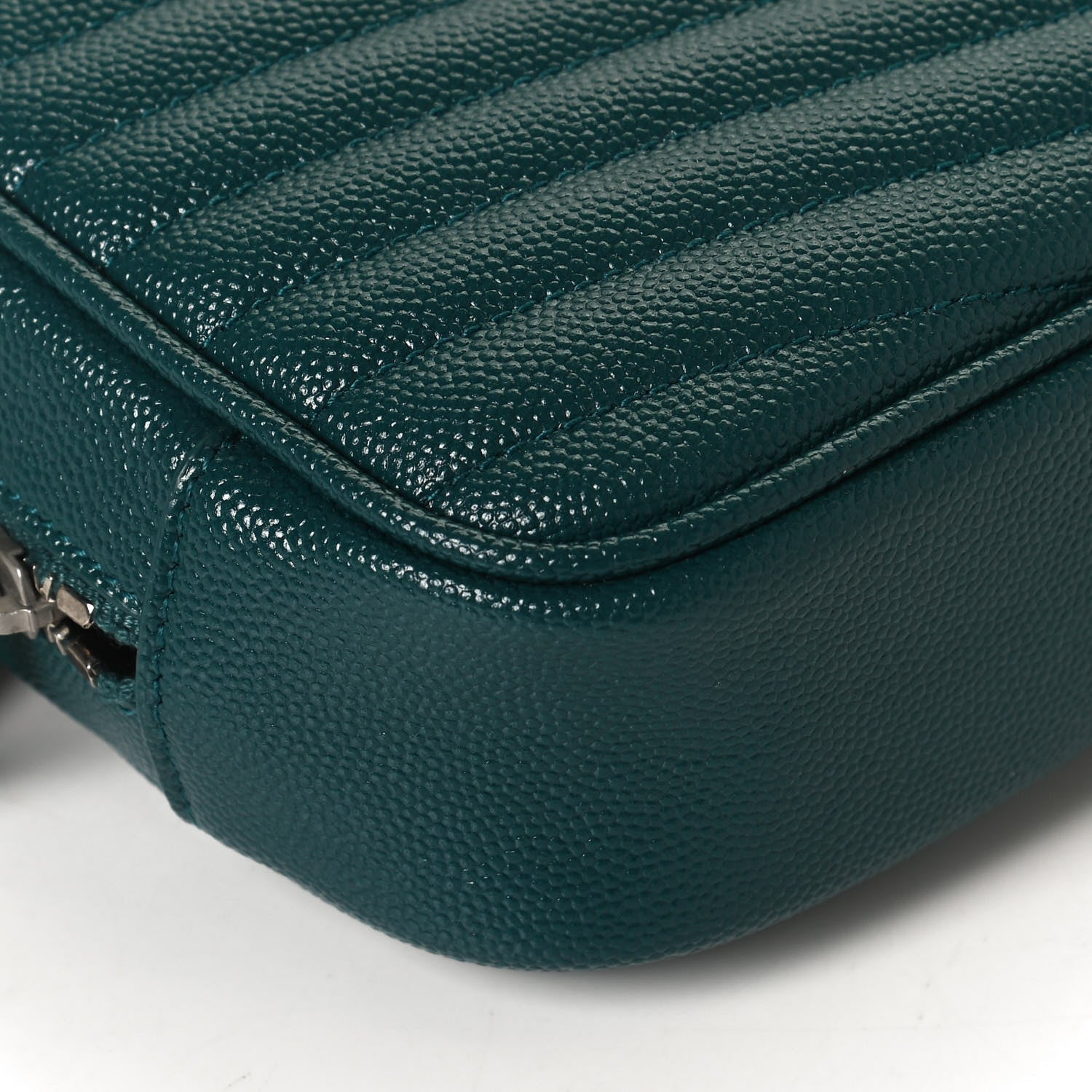 Saint Laurent Grain De Poudre Matelasse Monogram Mini Lou Camera Bag Petrol Green 11 of 12