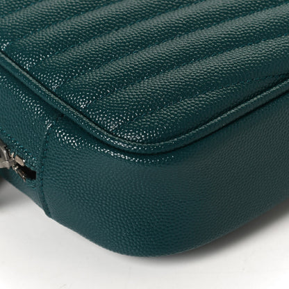 Saint Laurent Grain De Poudre Matelasse Monogram Mini Lou Camera Bag Petrol Green 11 of 12