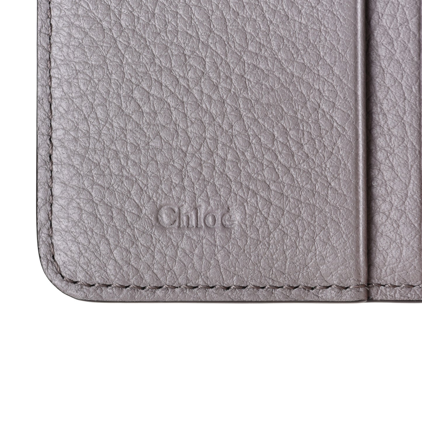 Calfskin Alphabet Trifold Wallet Cashmere Grey