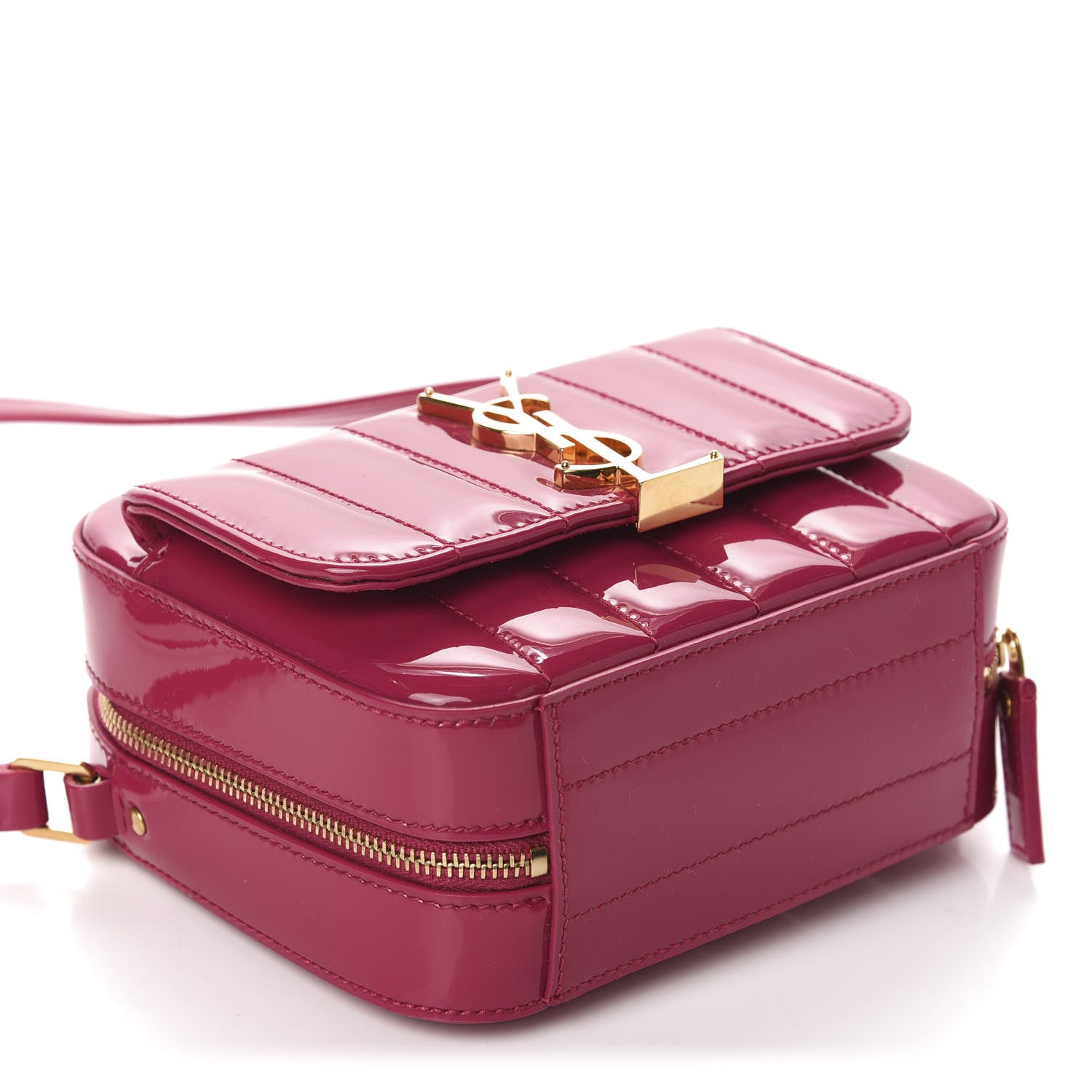 Saint Laurent Patent Matelasse Monogram Toy Vicky Camera Bag Bubblegum 4 of 10